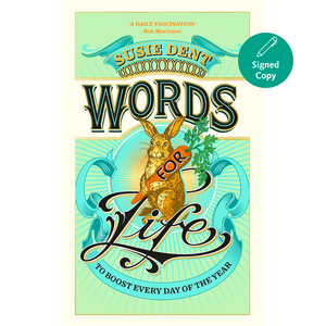 Book cover of 'Words for Life' with a rabbit illustration on a light green background