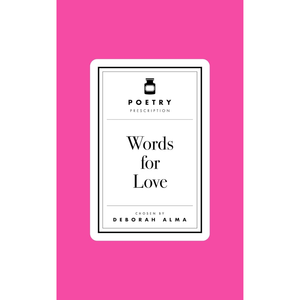 Book cover of 'Words for Love' by Deborah Alma on a pink background