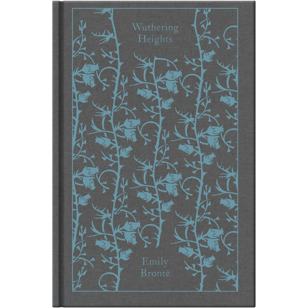 Book cover of 'Wuthering Heights' by Emily Bronte with floral design