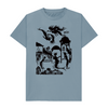 Little Mermaid in black T-shirt - Stone Blue