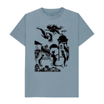 Stone Blue Little Mermaid in black T-shirt