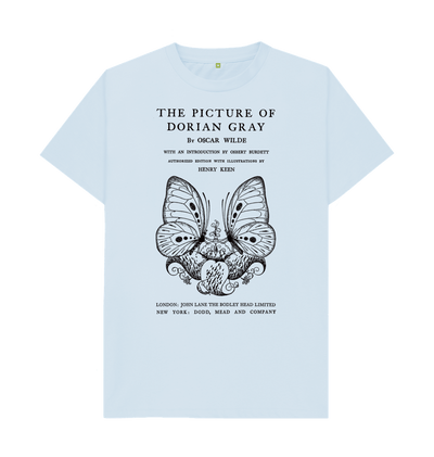 Sky Blue The Picture of Dorian Gray in black T-shirt