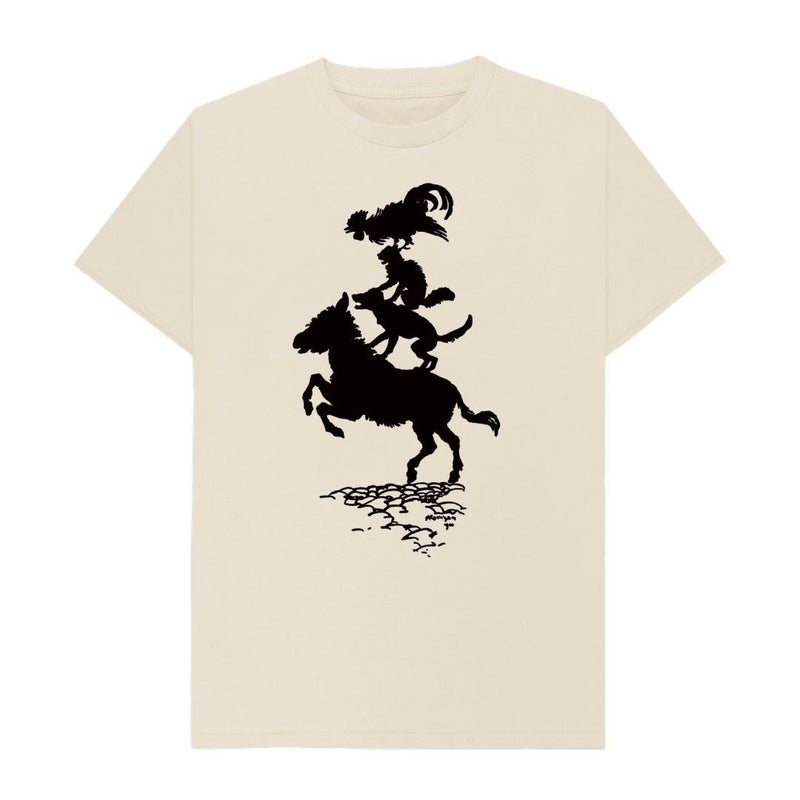 Moss Green Bremen Town Musicians in black T-shirt