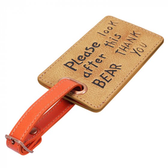 Luggage Tag with text reading 'Please Look After This Bear Thank You'