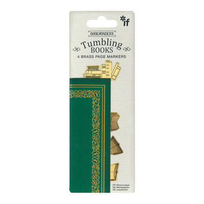 Image of Tumbling Books Brass Bookminders in packaging