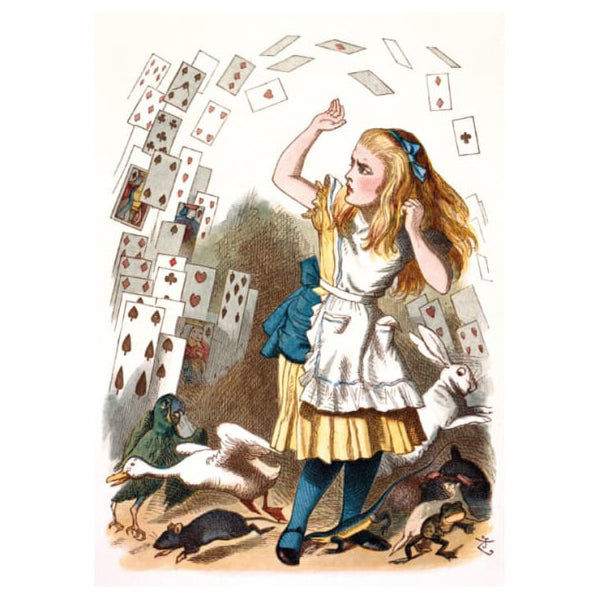Alice and the Shower of Cards Card