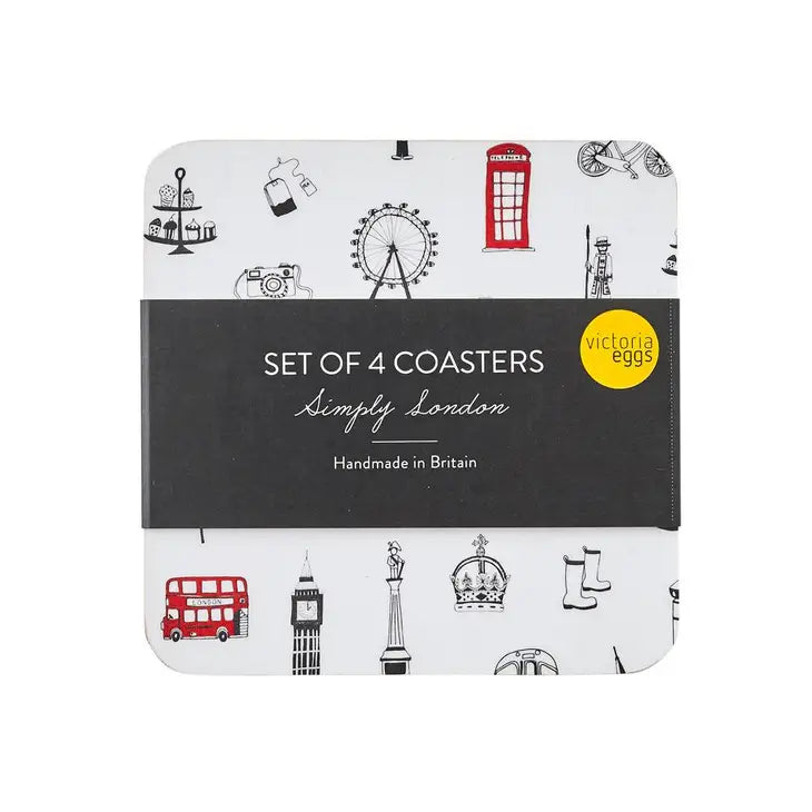 Image of London Set of 4 Coasters in packaging
