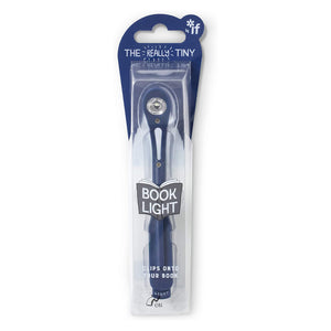 Navy Really Tiny Book Light in packaging
