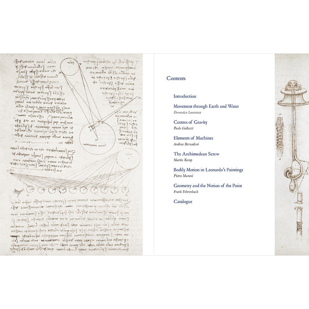 Leonardo da Vinci: A Mind in Motion Exhibition Catalogue Hardback Contents