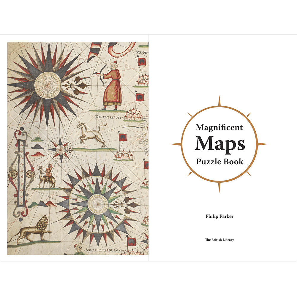 The Magnificent Maps Puzzle Book paperback british library cartography Inside Pages