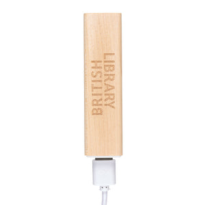 British Library Maple Powerbank with Cable