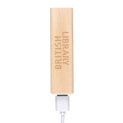 British Library Maple Powerbank with Cable