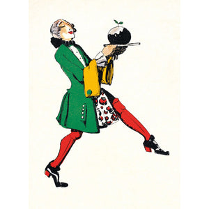 Butler With Christmas Pudding Cards 8 Pack