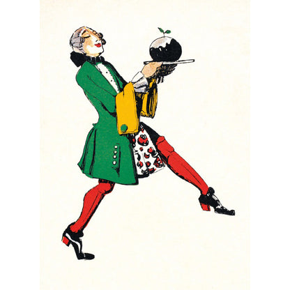 Butler With Christmas Pudding Cards 8 Pack