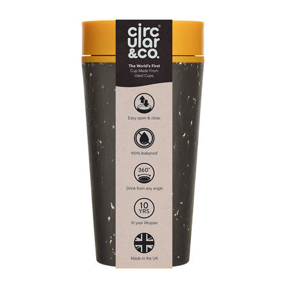 Circular Cup 12oz Black & Electric Mustard