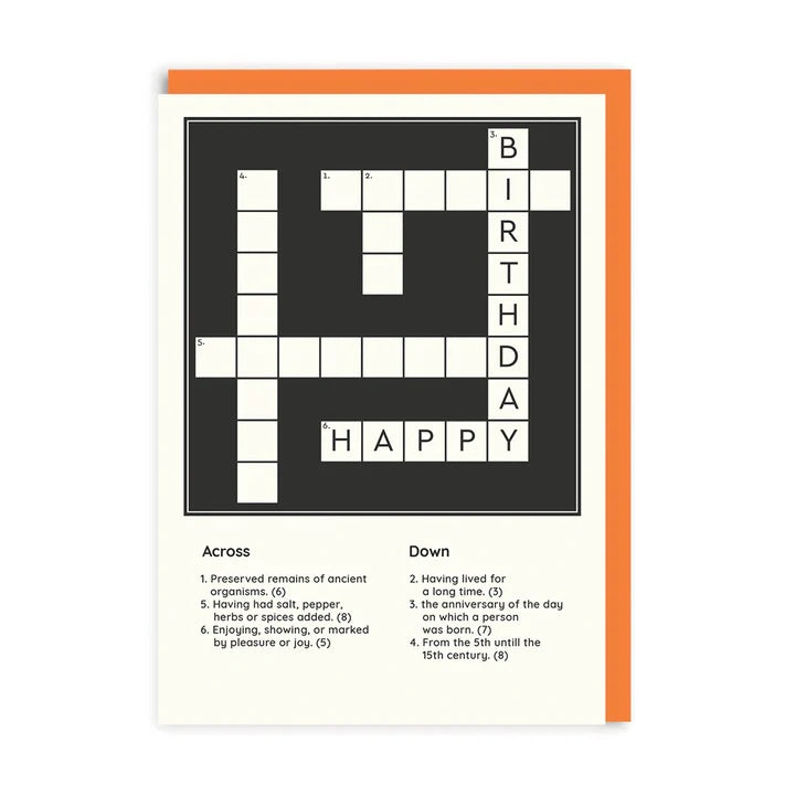 Crossword Happy Birthday Card