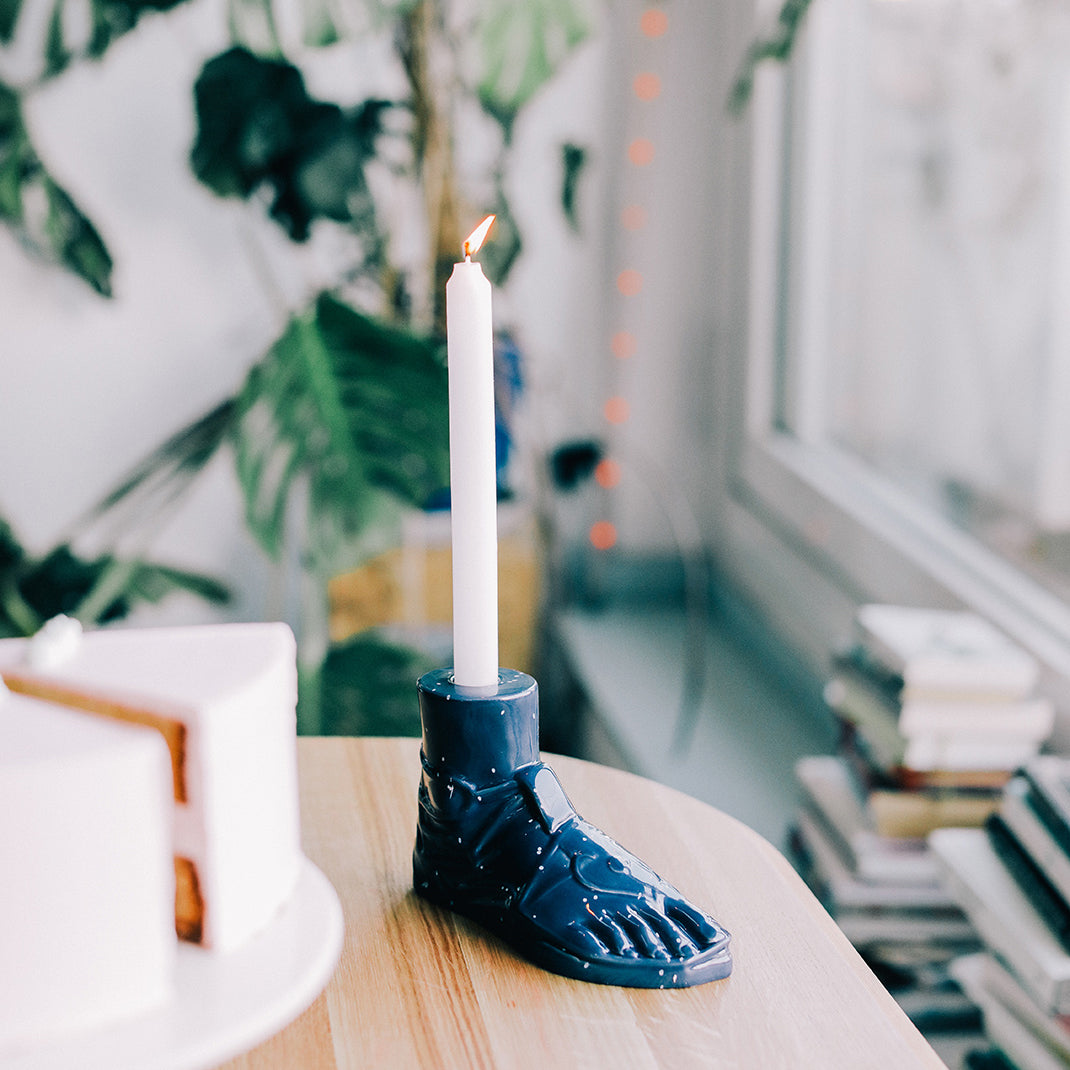 image of Blue Krepis Candle Holder lifestyle