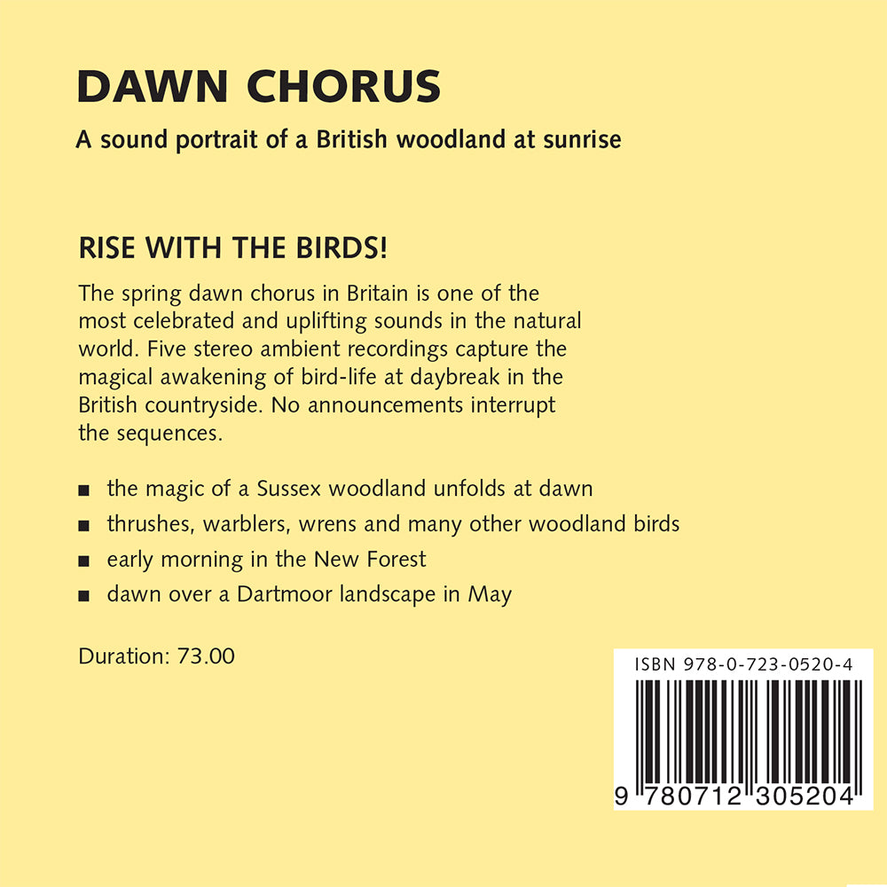 Dawn Chorus CD Back Cover