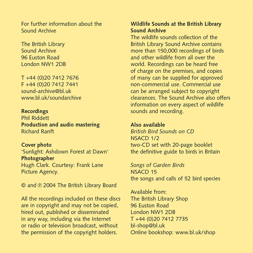 Dawn Chorus CD Booklet 1
