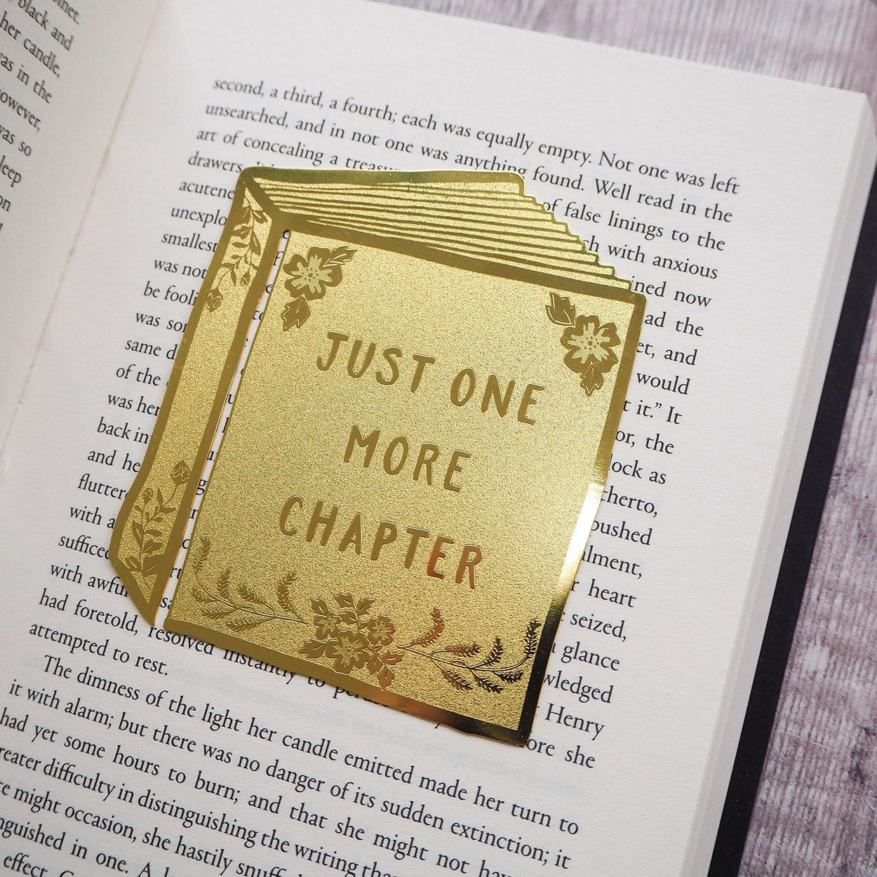 Just One More Chapter Bookmark on a page