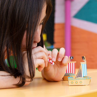 Create Your Own Pirate Blow Boats in use