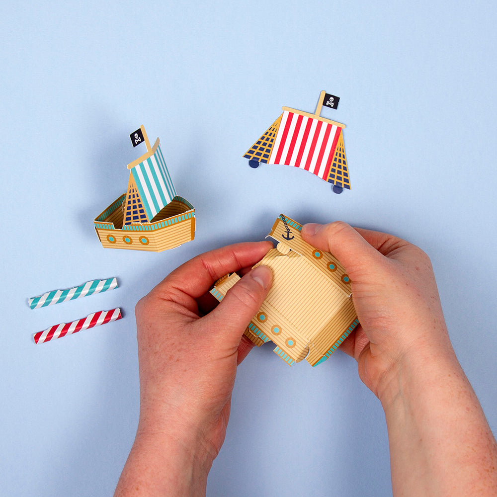 Create Your Own Pirate Blow Boats in use