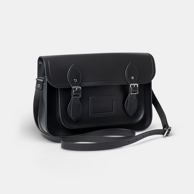 13 Inch Satchel in Black with strap