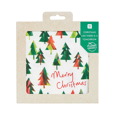 Marbled Trees Christmas Napkins in box