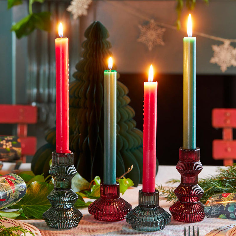 Small Burgundy Candle Holder