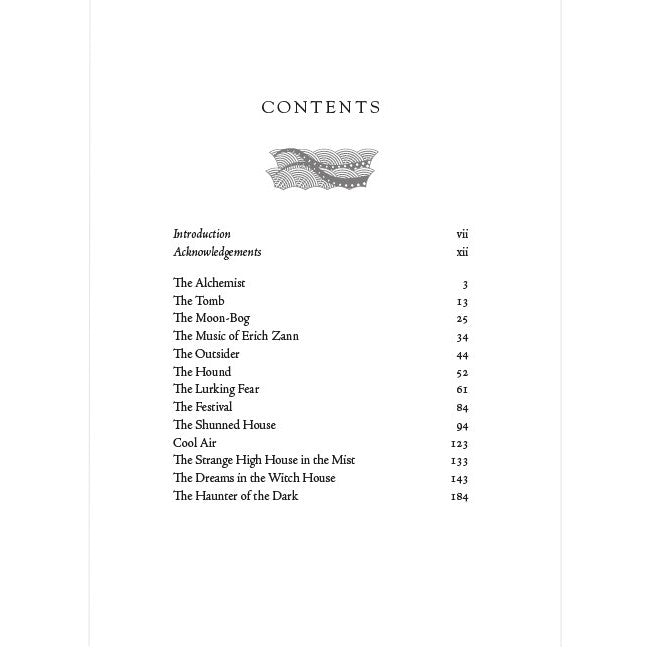 The Gothic Tales of H.P. Lovecraft contents page