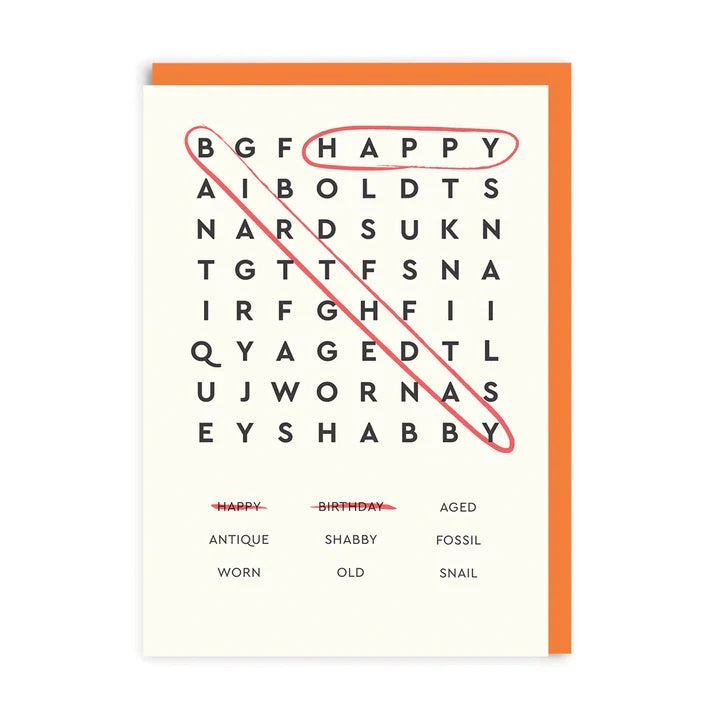 Word Search Happy Birthday Card