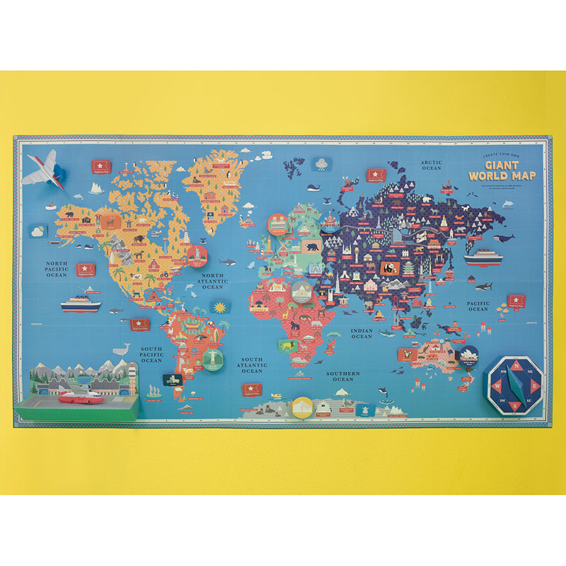 Create Your Own Giant World Map in Packaging