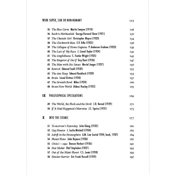 Yesterday's Tomorrows: The Story of British Science Fiction in 100 Books contents page 3