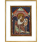 A Scribe Writing print in gold frame