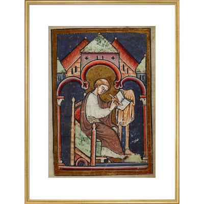 A Scribe Writing print in gold frame