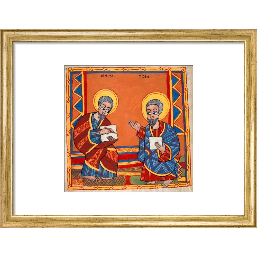 Saint Luke and Saint John the Evangelists print in gold frame