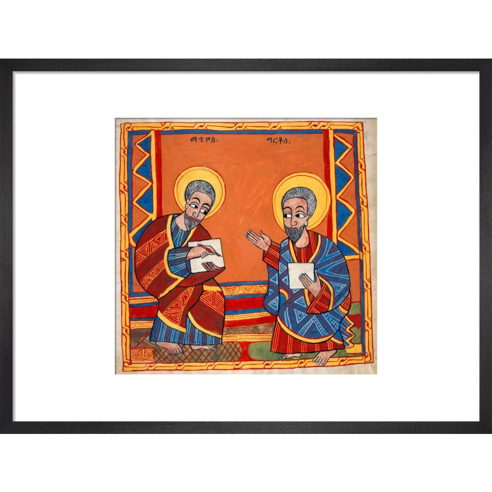 Saint Luke and Saint John the Evangelists print in black frame