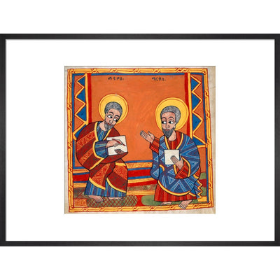 Saint Luke and Saint John the Evangelists print in black frame
