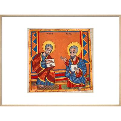 Saint Luke and Saint John the Evangelists print in natural frame