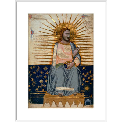 Christ in Heaven print in white frame