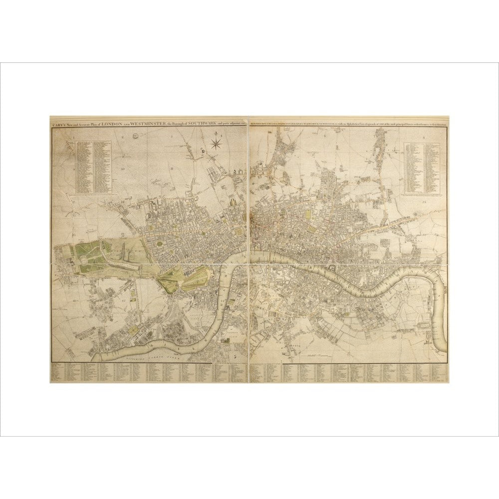 Cary Map of London and Westminster print unframed