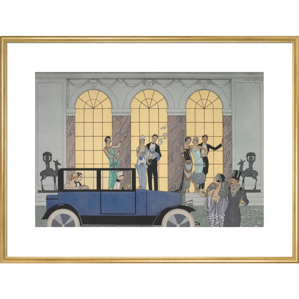 Au Revoir print in gold frame