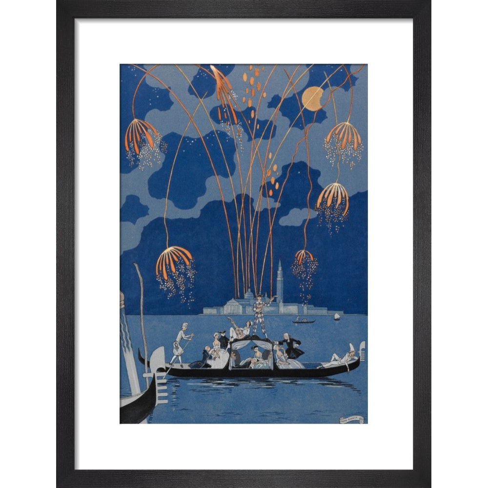 En Bateau print in black frame
