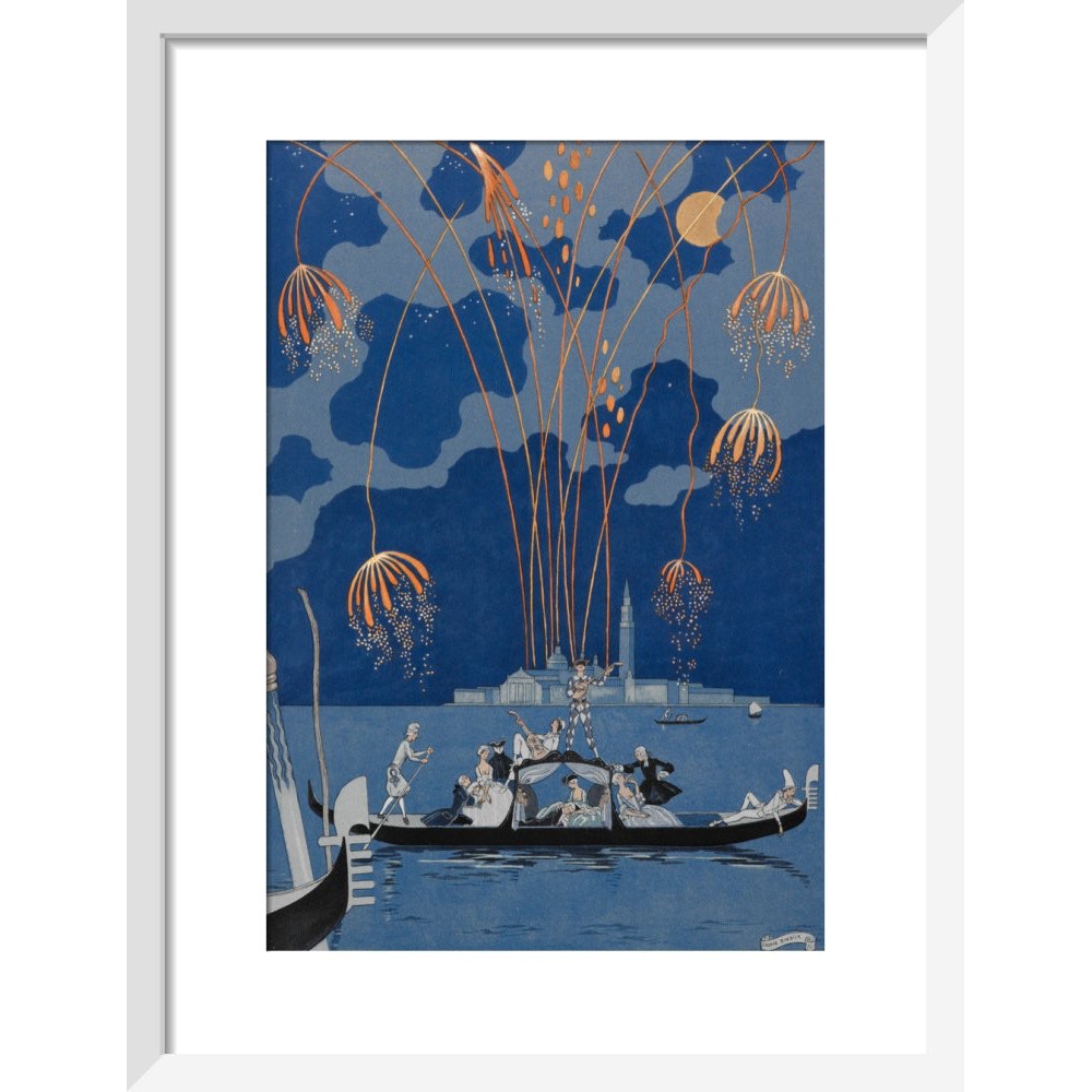 En Bateau print in white frame