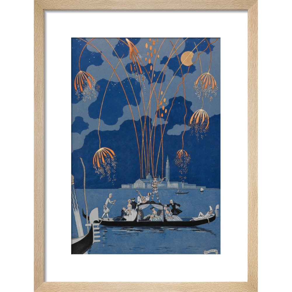 En Bateau print in natural frame