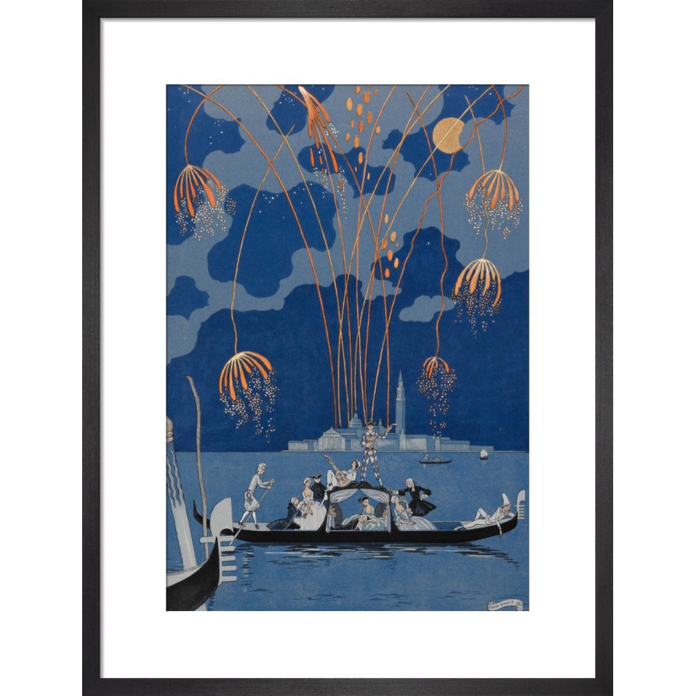 En Bateau print in black frame