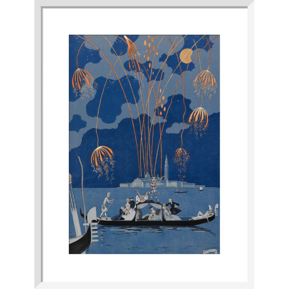 En Bateau print in white frame