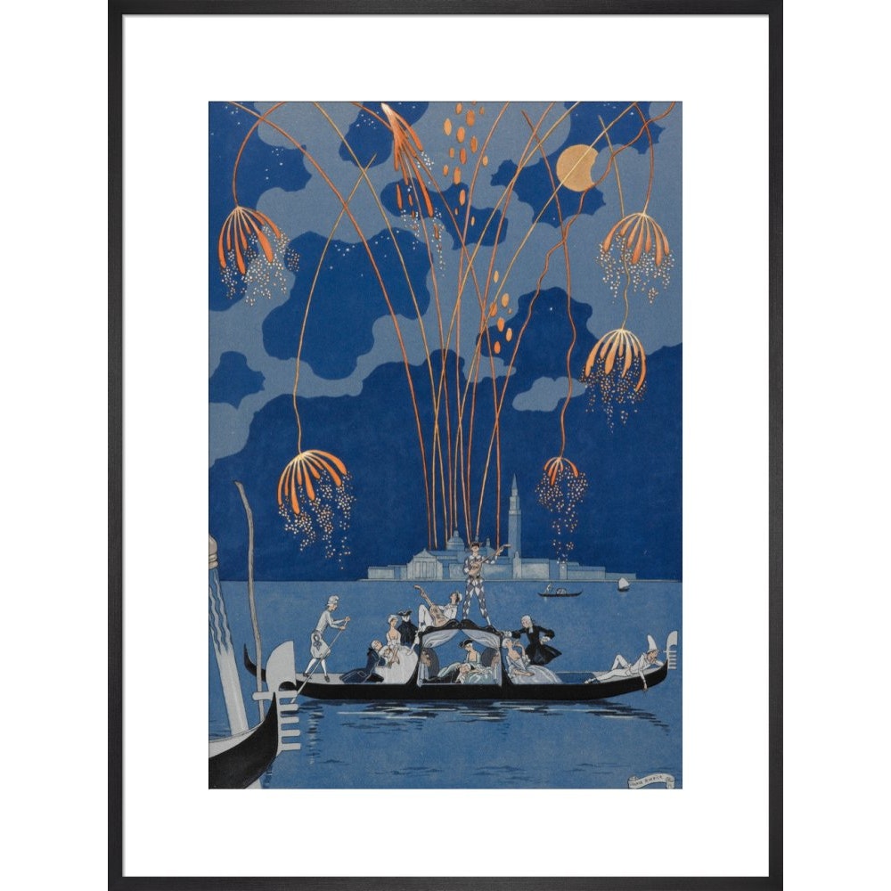 En Bateau print in black frame