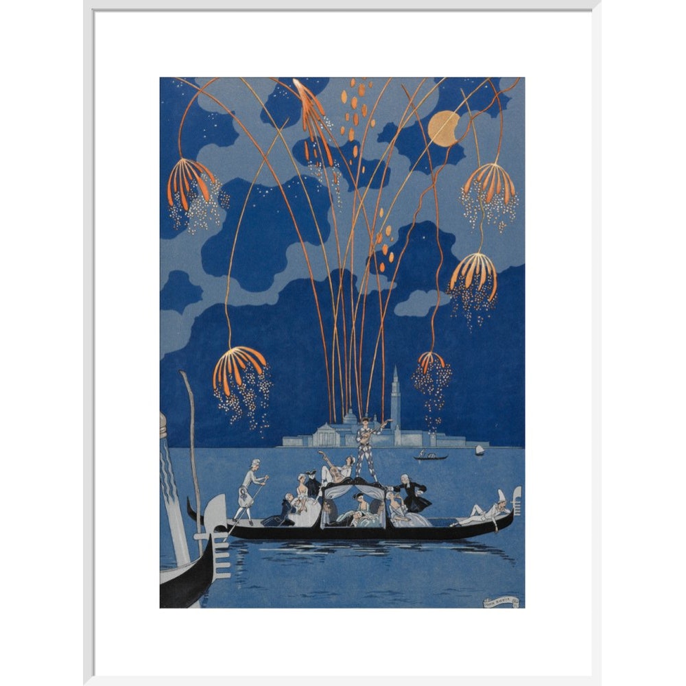 En Bateau print in white frame