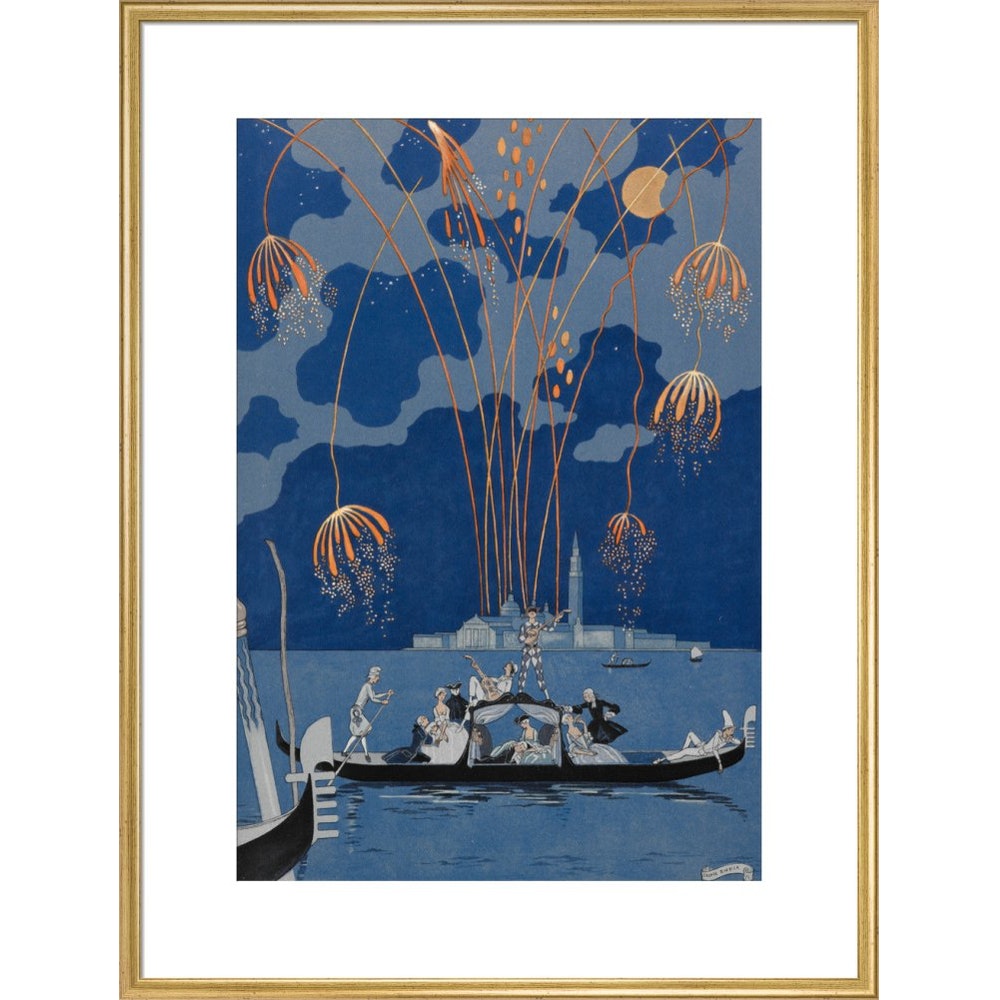 En Bateau print in gold frame